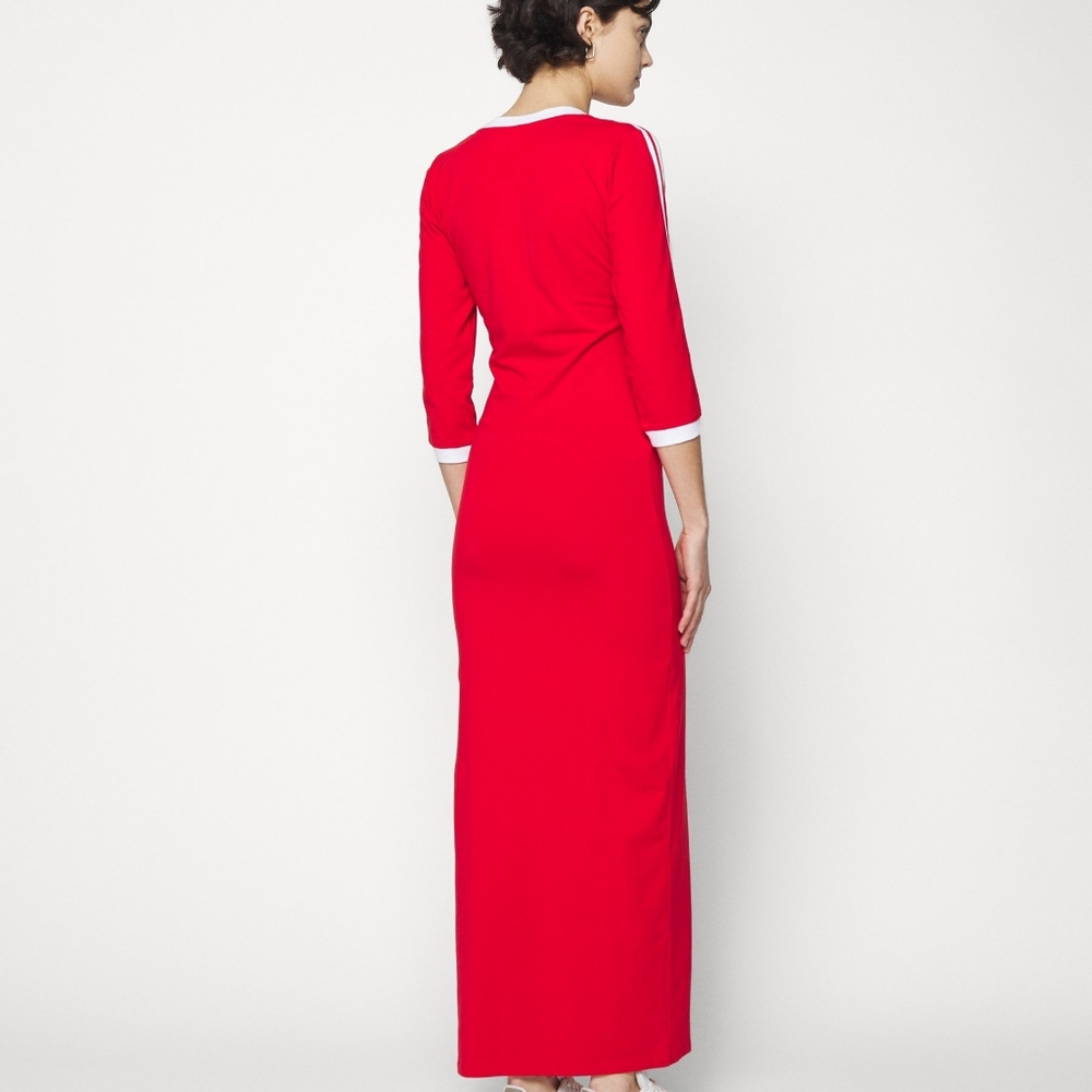 Adidas Maxi Dress red w/ tri-stripes BNWT!!! - Picture 3 of 16